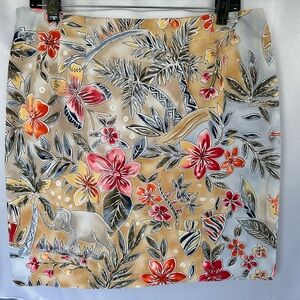 Talbots Red and Orange Mini Pencil Skirt Resort Wear